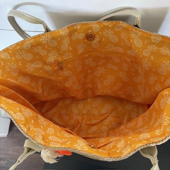 Sun Please!  Straw Beach Bag w/Tassels - New! - Picture 5 of 5
